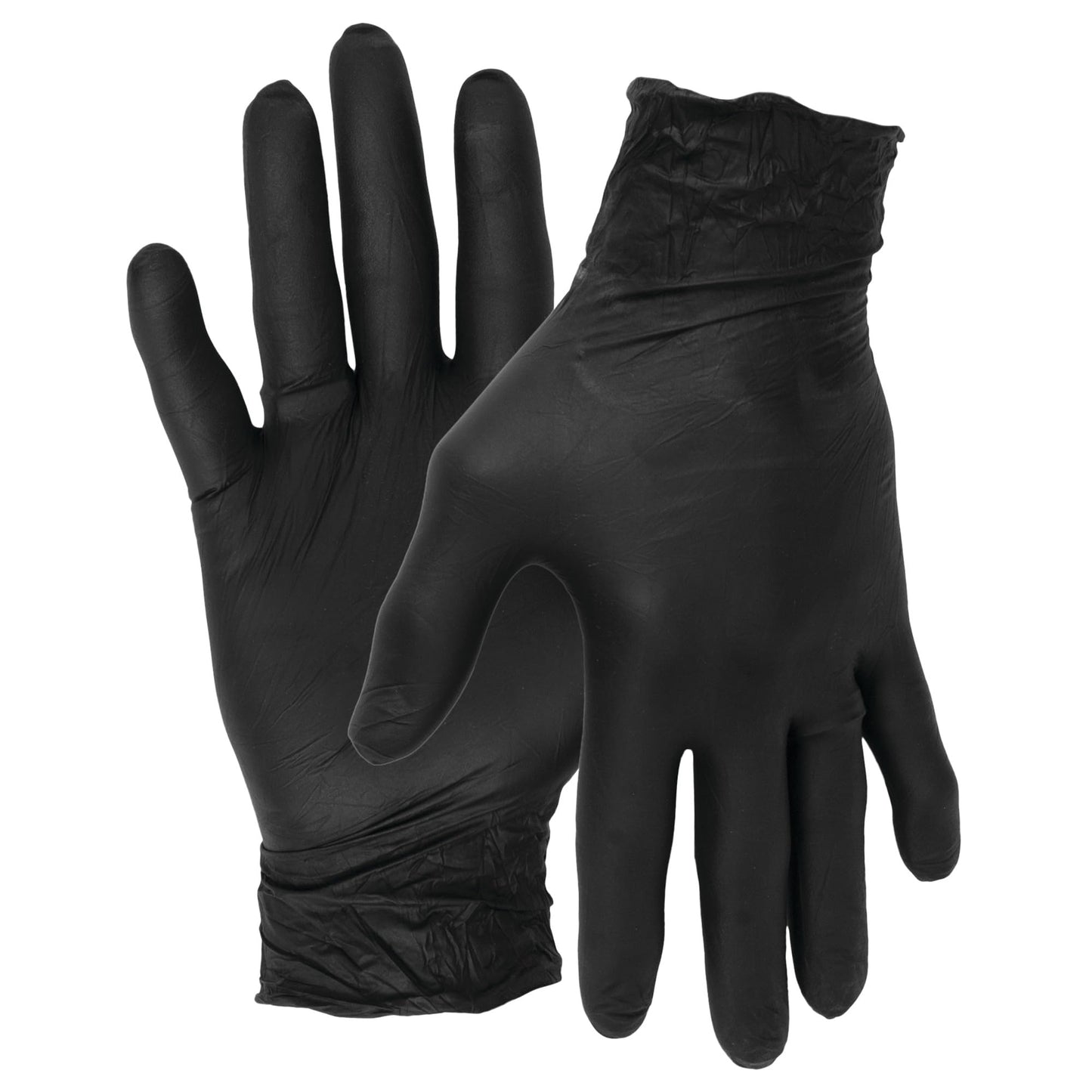 Performance Tool W89013 Black Nitrile Gloves | Disposable, Powder Free, latex rubber free, Textured Fingertips for Better Grip , X-Large | 100pc