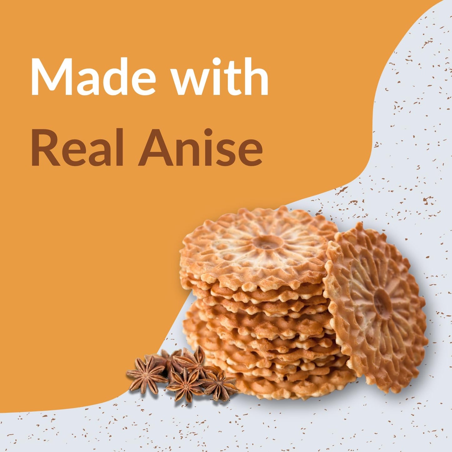 DeLallo Anise Pizzelle Cookies, (2-Pack) Anise Cookies with Light Waffle Texture, Sweet Licorice Flavor, Authentic Italian Baked Cookies, Non-GMO
