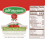 La San Marzano Tomato Basil Sauce, 24 oz, Pasta Sauce Made in Italy, All Purpose Tomato Premium Quality, All Natural, Mediterranean Diet, Non GMO