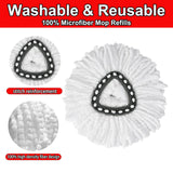 10 PCS Spin Mop Replacement Head,100% Microfiber Mop Heads Replacements Compatible with Cedar Easywring 1-Tank System, 360 Degree Round Mop Refills