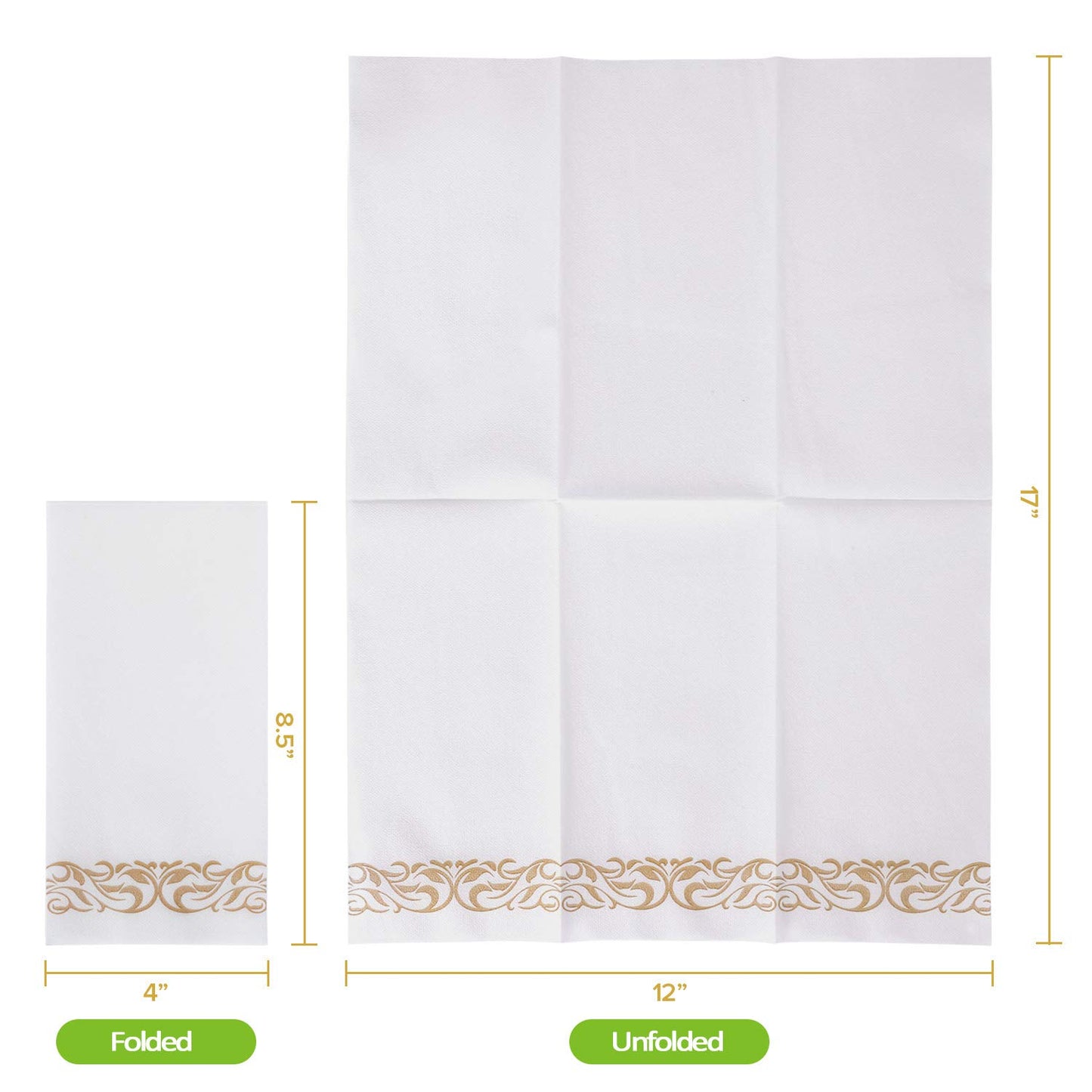 FOCUSLINE 100 Linen Feel Bathroom Napkins, Soft and Absorbent Disposable Guest Towels, Cloth-Like Paper Hand Towels Decorative Napkins for Dinners