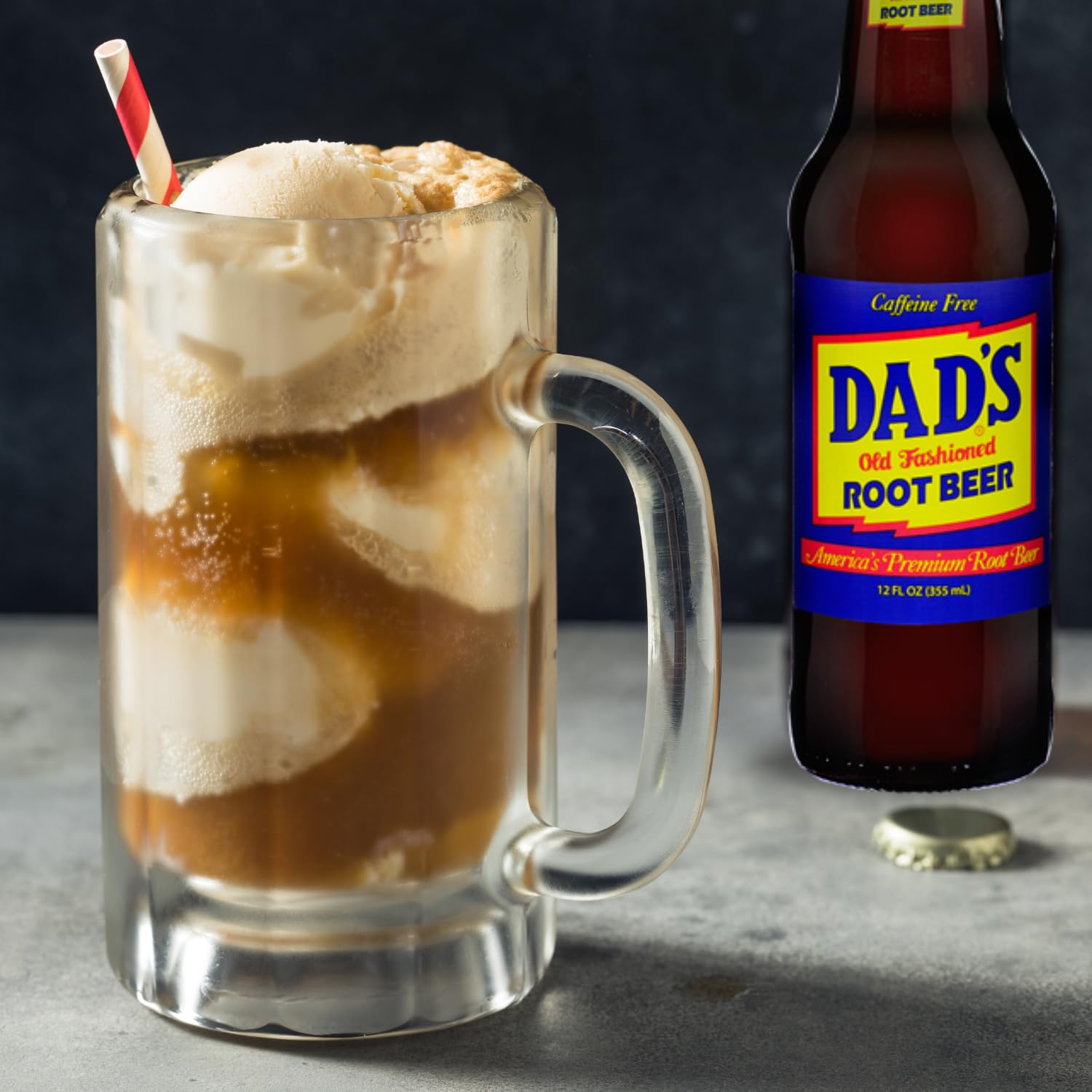 Dad's Old Fashioned Soda - 12 Glass Bottles (12 oz Each) - Premium Retro Soft Drink - Classic Root Beer Flavor - Vintage-Style Craft Soda