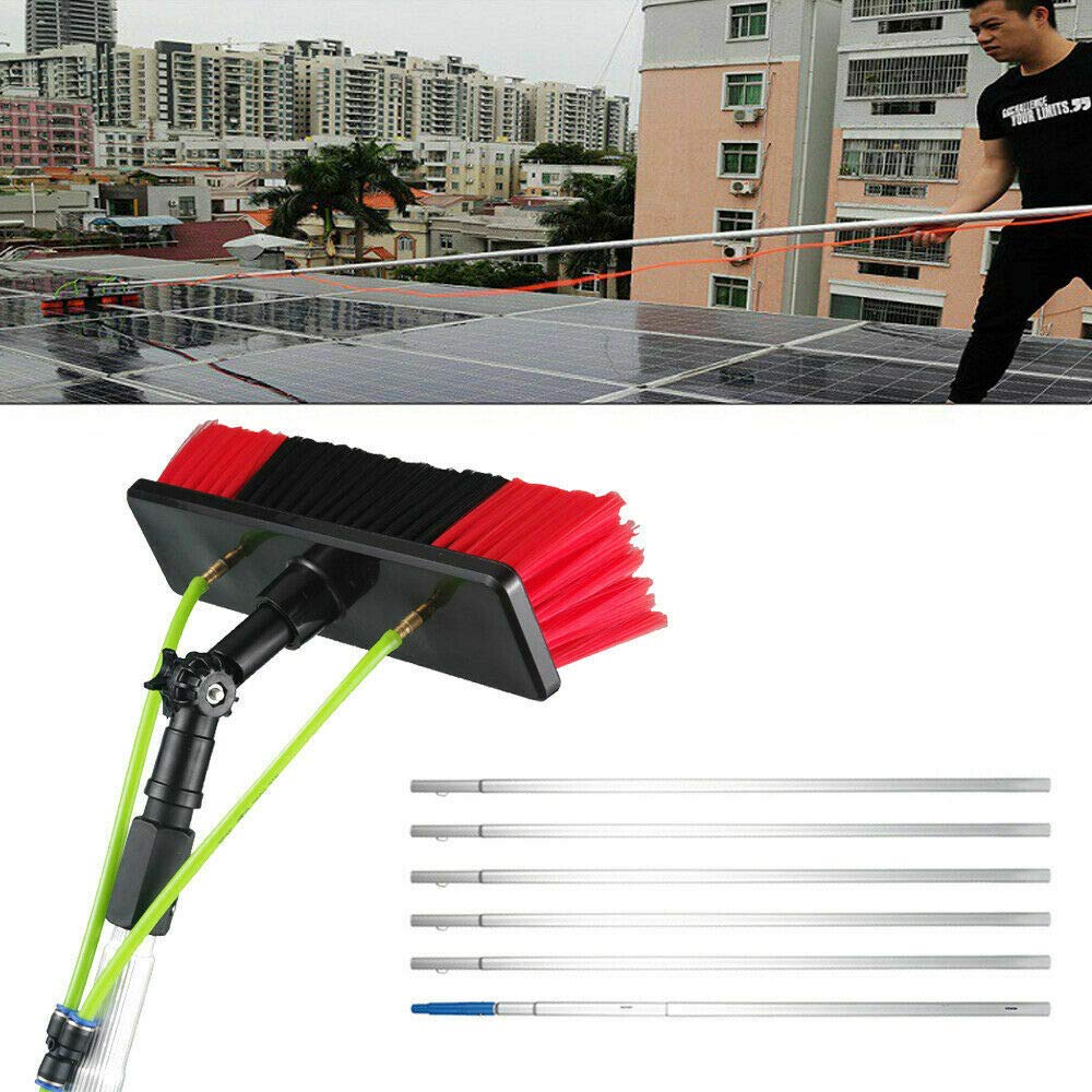 DYRABREST Water Fed Pole Kit,Window Washing Kit with 8M Extension Pole, Solar Panel Cleaning Brush for Glass, Solar Panels, Trucks, Vans,Window