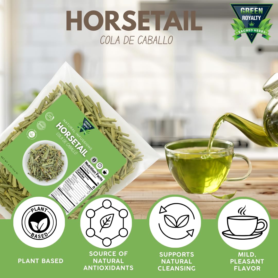 Cola de Caballo Herbal Tea - 4 oz (113 g) - 100% Natural Horsetail Loose Leaf Tea (Shave Grass) - Traditional Mexican Remedy - Caffeine-Free, Vegan