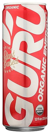 Guru Organic Regular Energy Drink, Plant Based, 12 Fluid Ounces (Pack Of 24)