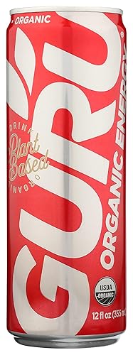 Guru Organic Regular Energy Drink, Plant Based, 12 Fluid Ounces (Pack Of 24)