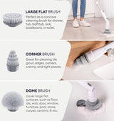 Replacement Brush Heads Set of 3 for GENIANI Electric Spin Scrubber, Scrub Brush for Cleaning Bathroom, Tile, Floor, Tub, and Shower (White)