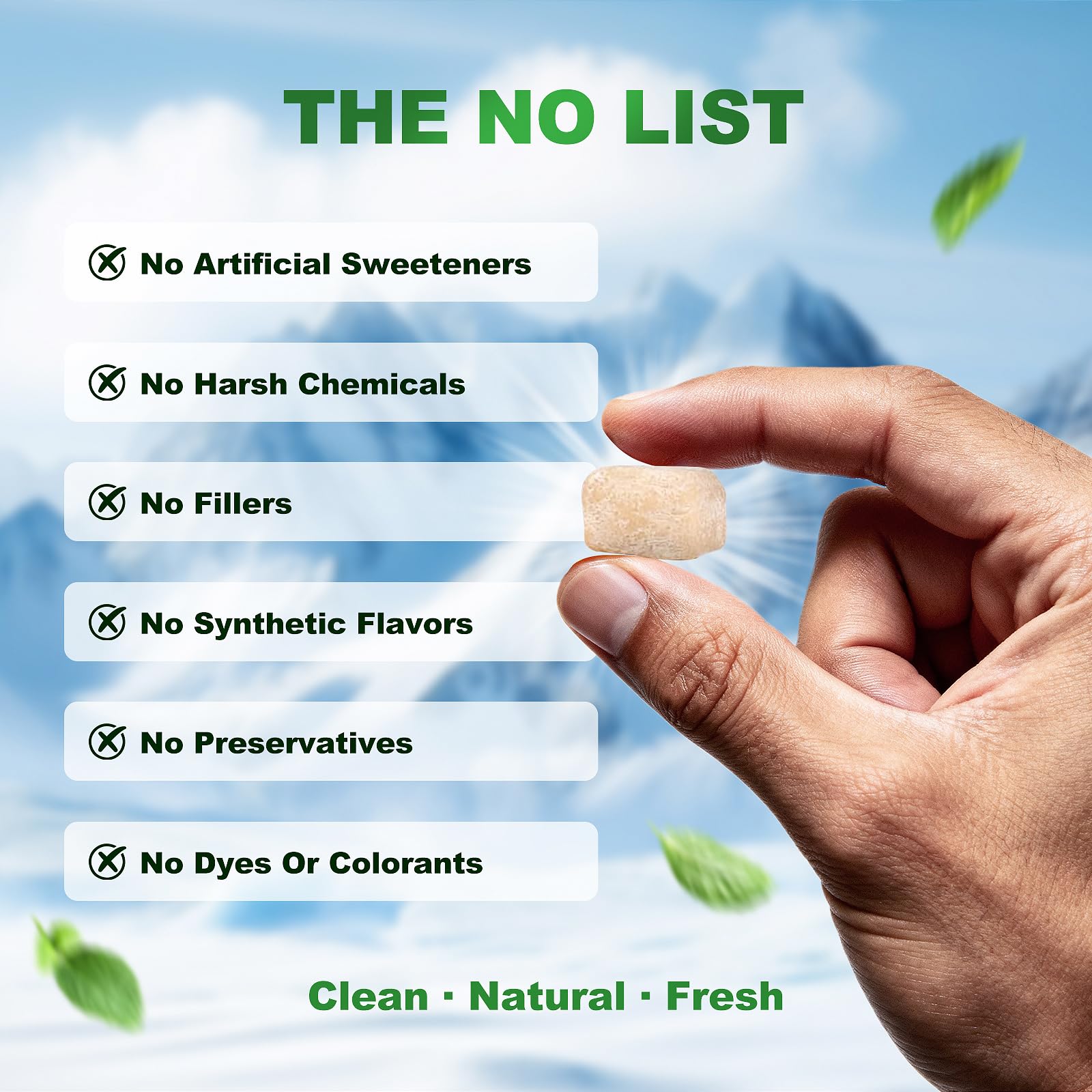 Remineralizing Gum with Nano Hydroxyapatite - Sugar-Free Xylitol Gum - Plastic-Free, Dye-Free, Aspartame-Free - Natural Base -26 Pieces, Mastic Mint