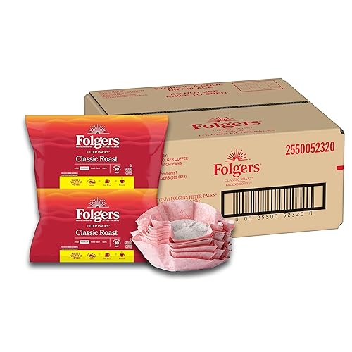 Folgers Classic Roast Medium Roast Ground Coffee, 40-1.05 Ounce Filter Packs