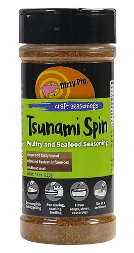 Dizzy Pig Tsunami Spin Asian Fusion Seasoning Rub (8oz Shaker) - Seasons 30+lbs of Food - Hand Made in the USA - MSG Free, Gluten Free