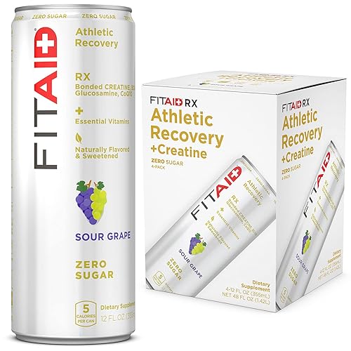 FITAID RX ZERO Recovery Blend, 5 Calories, Keto-Friendly, Paleo, Vegan, Number 1 Post-Workout Recovery Drink, Creatine, BCAAs, Glucosamine, 12-oz