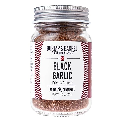 Burlap & Barrel Black Garlic Powder - Rich, Savory Flavor - Perfect for Roasted Proteins & Vegetables - Black Garlic Seasoning - As Seen On Shark Tank