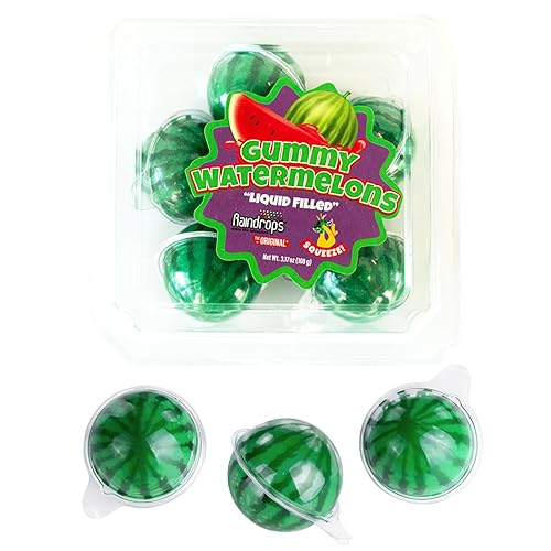 Raindrops Gummy Watermelon Mini Candy - 3.17 Oz Box, 5 Pieces (Pack of 1) - Unique Watermelon Gummies - Individually Wrapped Candy - Perfect
