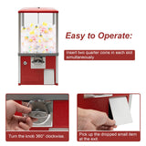25-Cent Commercial Vending Machine - 10.63in High-Capacity Gacha Machine, Dispenses 200+ Capsules/Candy, Compatible with 1.77-1.97in, Lock & Keys