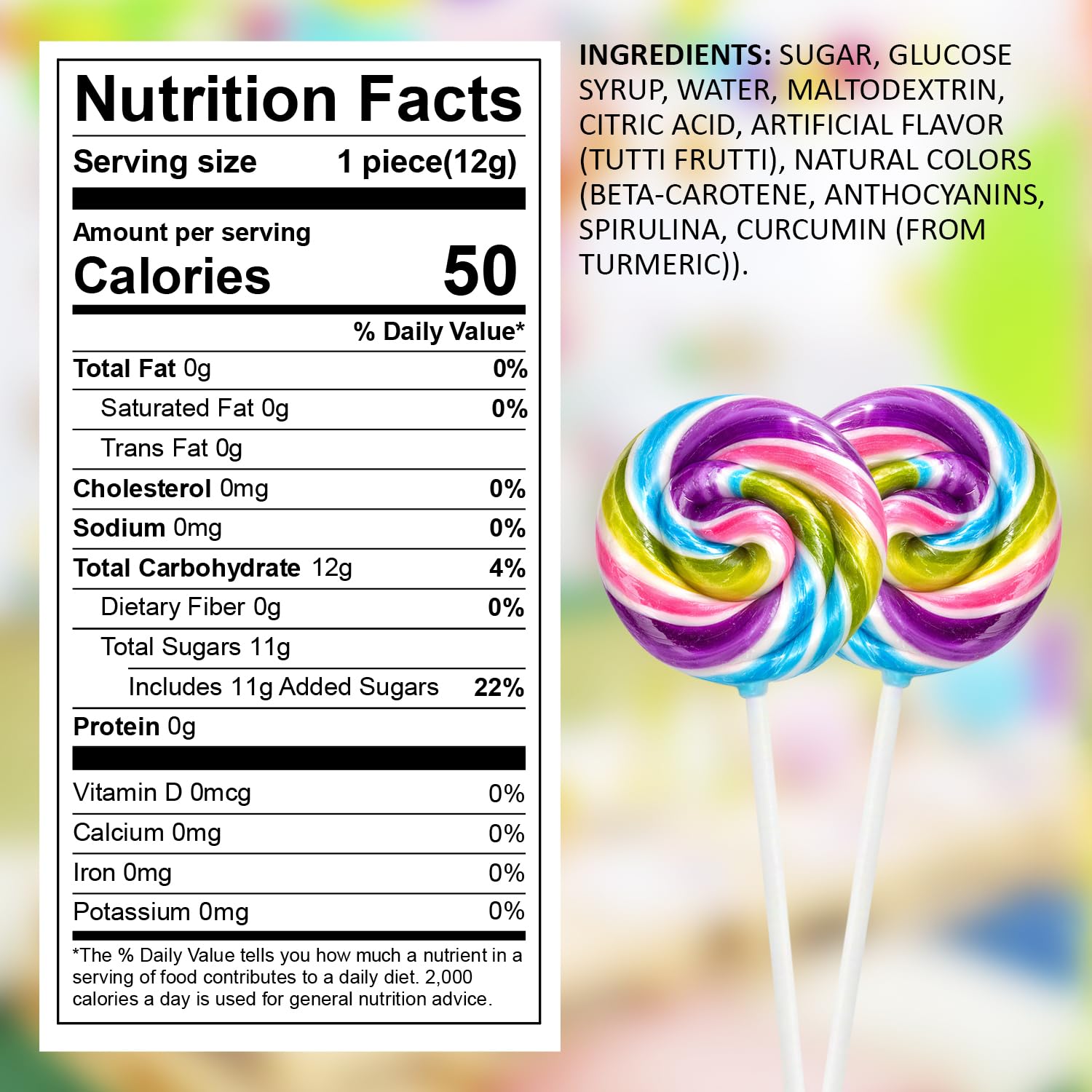 Swirl Lollipops With Natural Colors - 24 Count Pastel Rainbow Tutti Frutti Candy Pops, Classic Swirl Lollipops for Spring Party Favors & Classroom