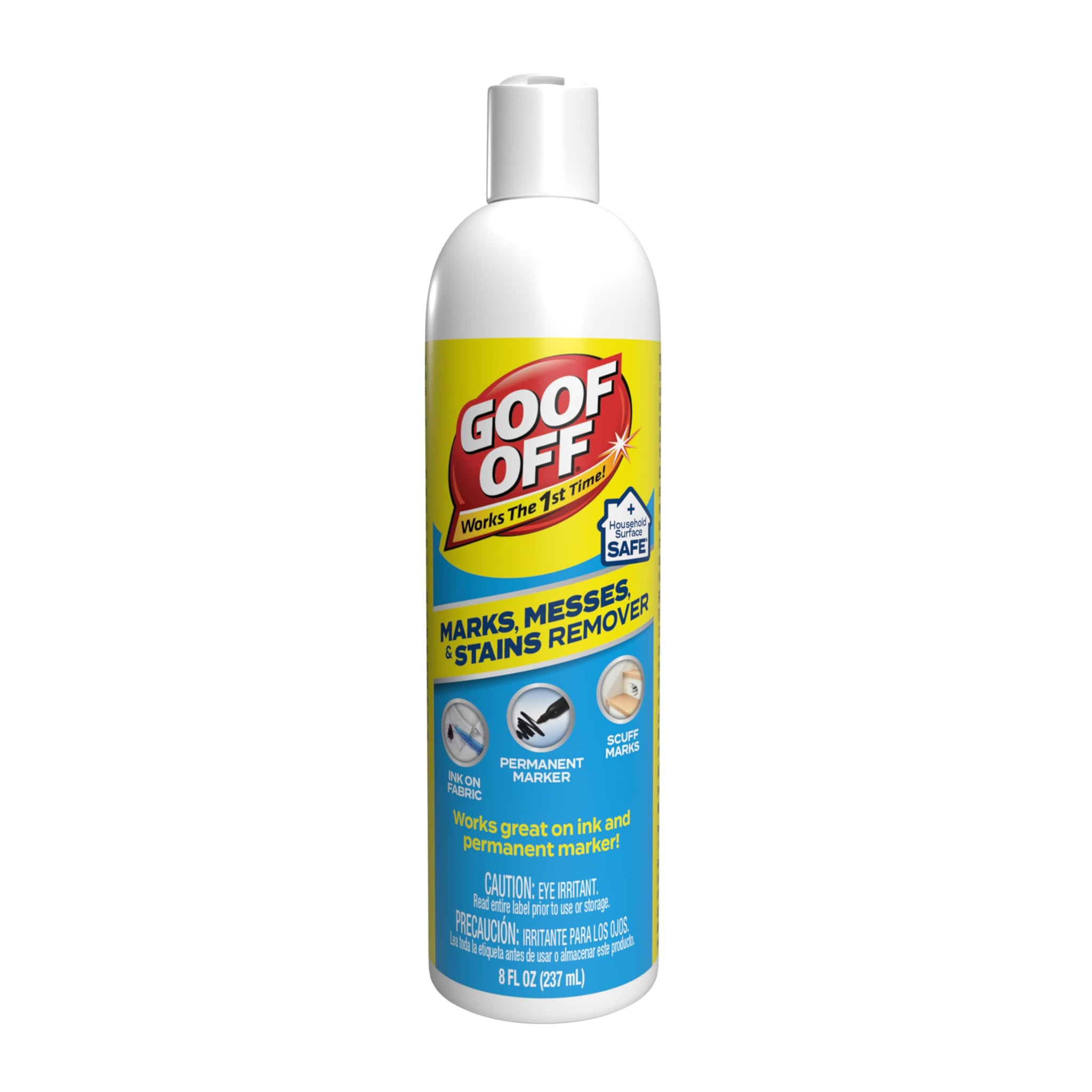 Goof Off Marks, Messes & Stains Remover, 8 fl. oz. Spray, Household Surface Safe, Removes Spots and Stains from Plastics, Fabric, and Clothing, Ideal