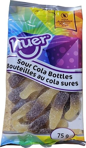Huer Sour Cola Bottles Gummy Candy, 75g/2.6 oz