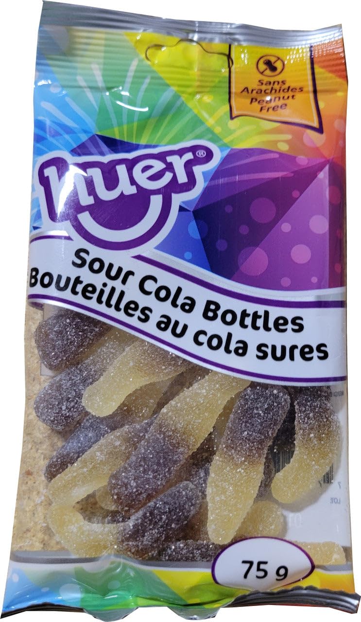 Huer Sour Cola Bottles Gummy Candy, 75g/2.6 oz