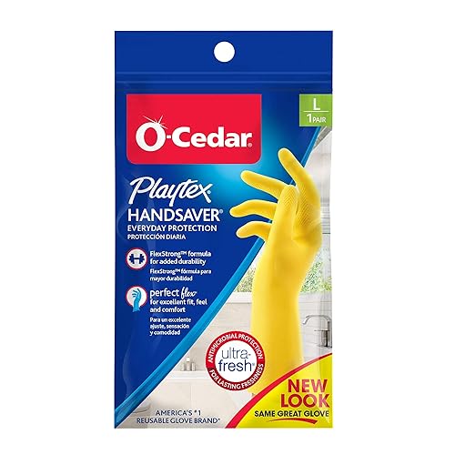 Playtex HandSaver Reuseable Rubber Cleaning Gloves (Large, Pack - 1), Everyday Protection Reusable Household Gloves