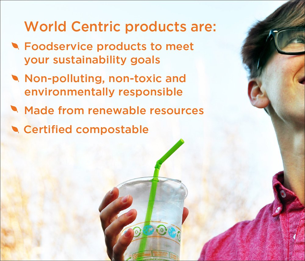 World Centric TR-SC-U8 100% Compostable Unbleached Plant Fiber 1 Compartment Trays, 17 oz., 8" x 6" x 1.5" (Pack of 400)