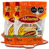 ALDAMA Medium Obleas Mediana Wafer Milk Candy - 8.81 oz | Creamy Mexican Oblea Cookies with Dulce de Leche Filling (2-Pack)