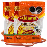 ALDAMA Medium Obleas Mediana Wafer Milk Candy - 8.81 oz | Creamy Mexican Oblea Cookies with Dulce de Leche Filling (2-Pack)