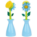 Biiange Long Handle Flower Pot Brush, Florganic Dish Brush with Vase, Long Handle Dish Brushs Kitchen, for Cleaning Pot Pan Sink Kitchen Supplies
