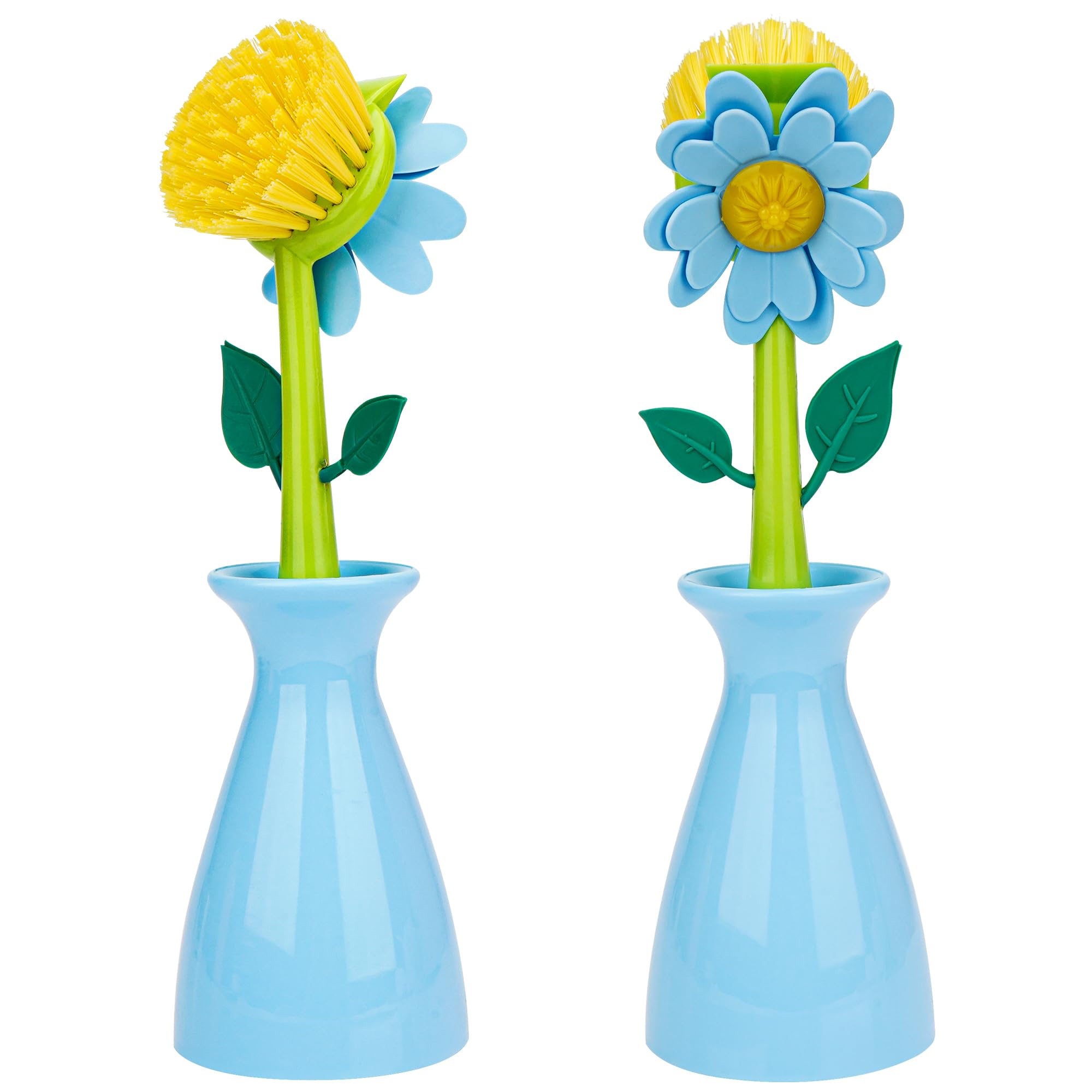 Biiange Long Handle Flower Pot Brush, Florganic Dish Brush with Vase, Long Handle Dish Brushs Kitchen, for Cleaning Pot Pan Sink Kitchen Supplies