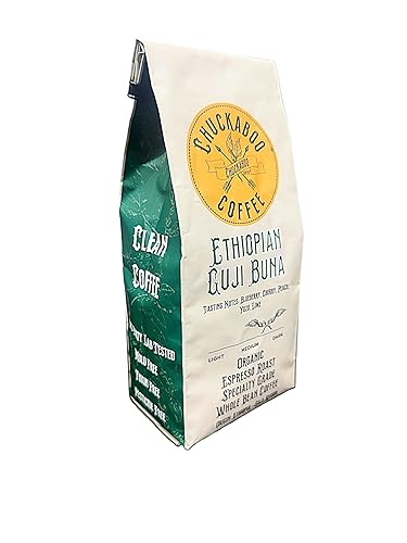Chuckaboo Coffee Ethiopian Guji Blend Organic - Medium/Dark Roast - Specialty Grade Coffee - Organic