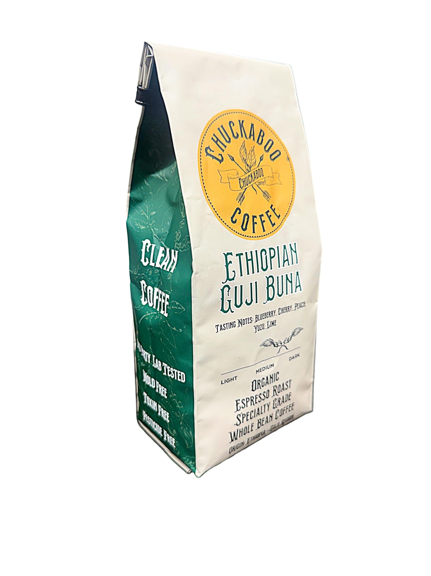 Chuckaboo Coffee Ethiopian Guji Blend Organic - Medium/Dark Roast - Specialty Grade Coffee - Organic