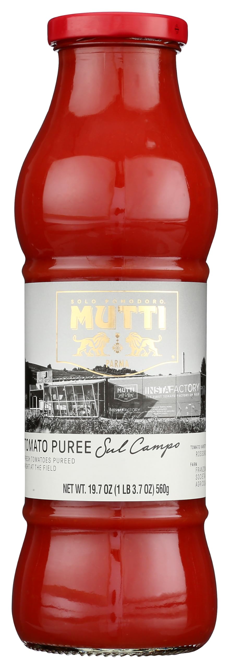 Mutti Passata Sul Campo Tomato Puree, Vegan Friendly, Gluten Free, 19.7 Ounce (Pack of 6)