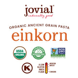 Jovial Einkorn Organic Spaghetti Pasta - Spaghetti Pasta Noodles Thin, Dry, 7g Protein Per Serving, Crafted in Italy, USDA Organic, Non GMO