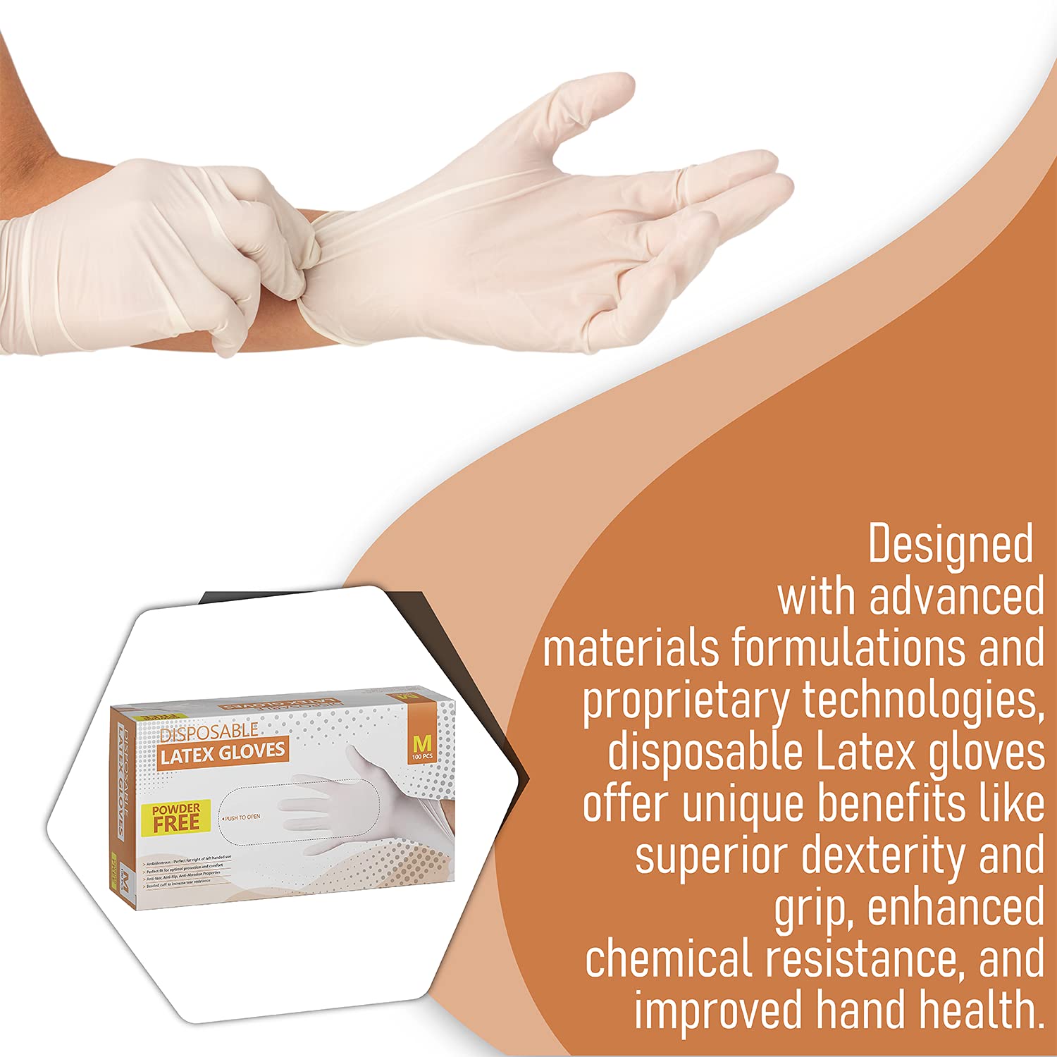 SPRINGCARE Disposable Latex Gloves, Powder Free (100 Gloves Per Box) (Extra Large)