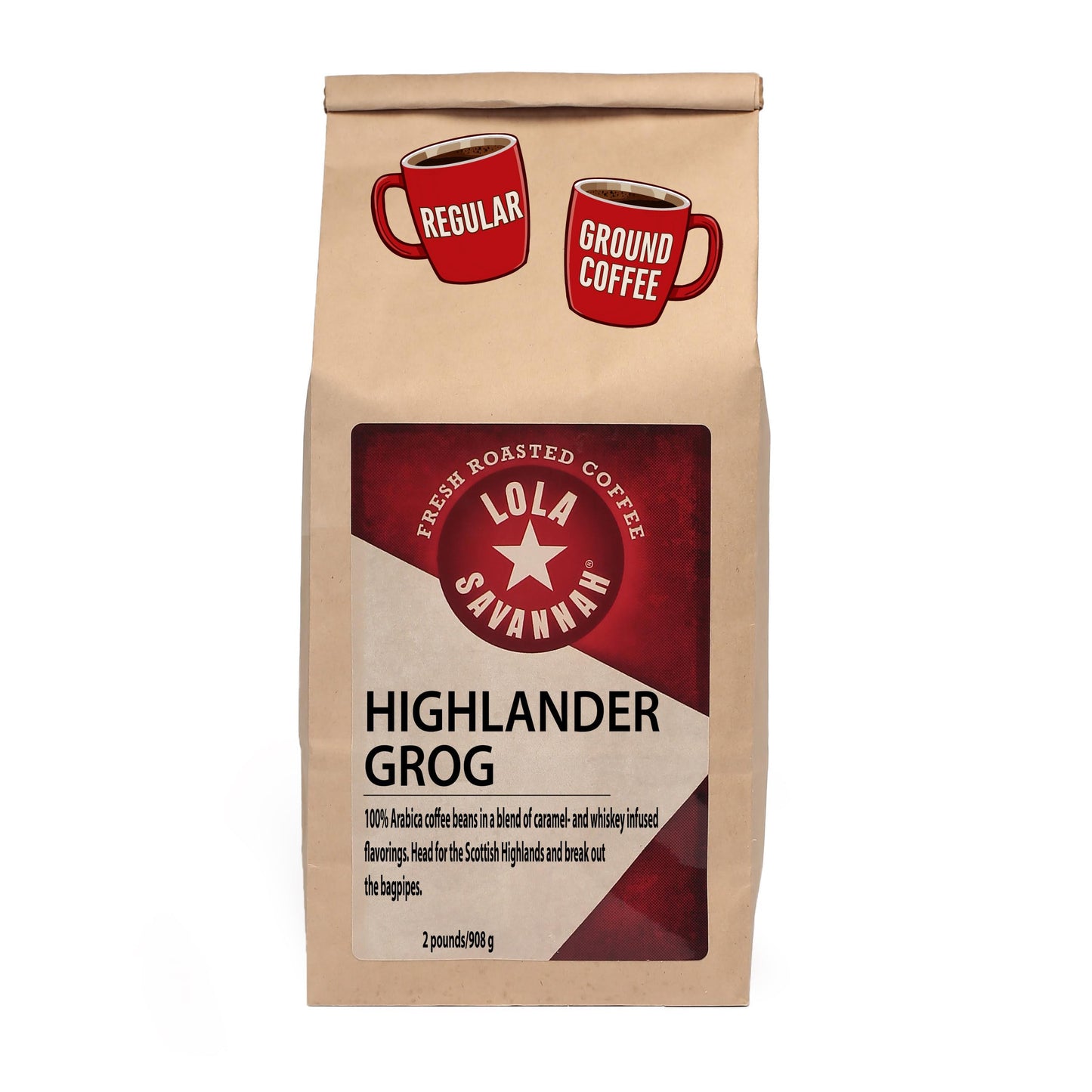 Lola Savannah Highlander Grog Ground Caffeinated Coffee, 2lb