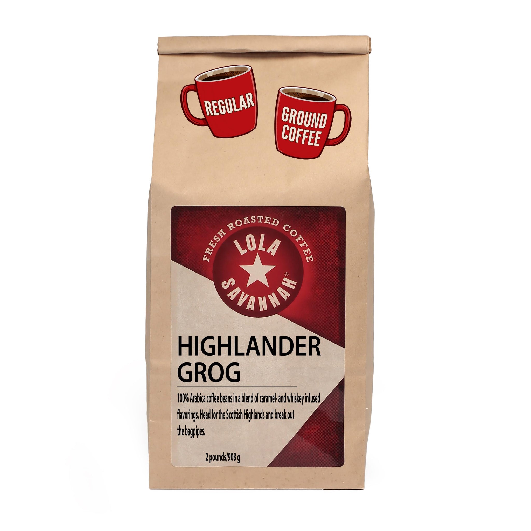 Lola Savannah Highlander Grog Ground Caffeinated Coffee, 2lb