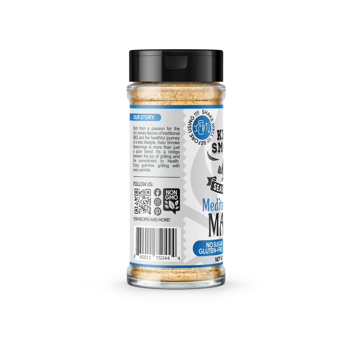 Keto Smoke Mediterranean Magic - All Purpose Herbaceous Seasoning, 3.5 oz Bottle | Diet Friendly, Sugar-Free, Gluten-Free, Low Sodium, Non-GMO