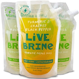 Olive My Pickle Probiotic Dill Pickle Juice for Leg Cramps - 58.5 oz | 3 Pack Dill Pickle Brine Juice with Turmeric & Black Pepper, Probiotic Pickle