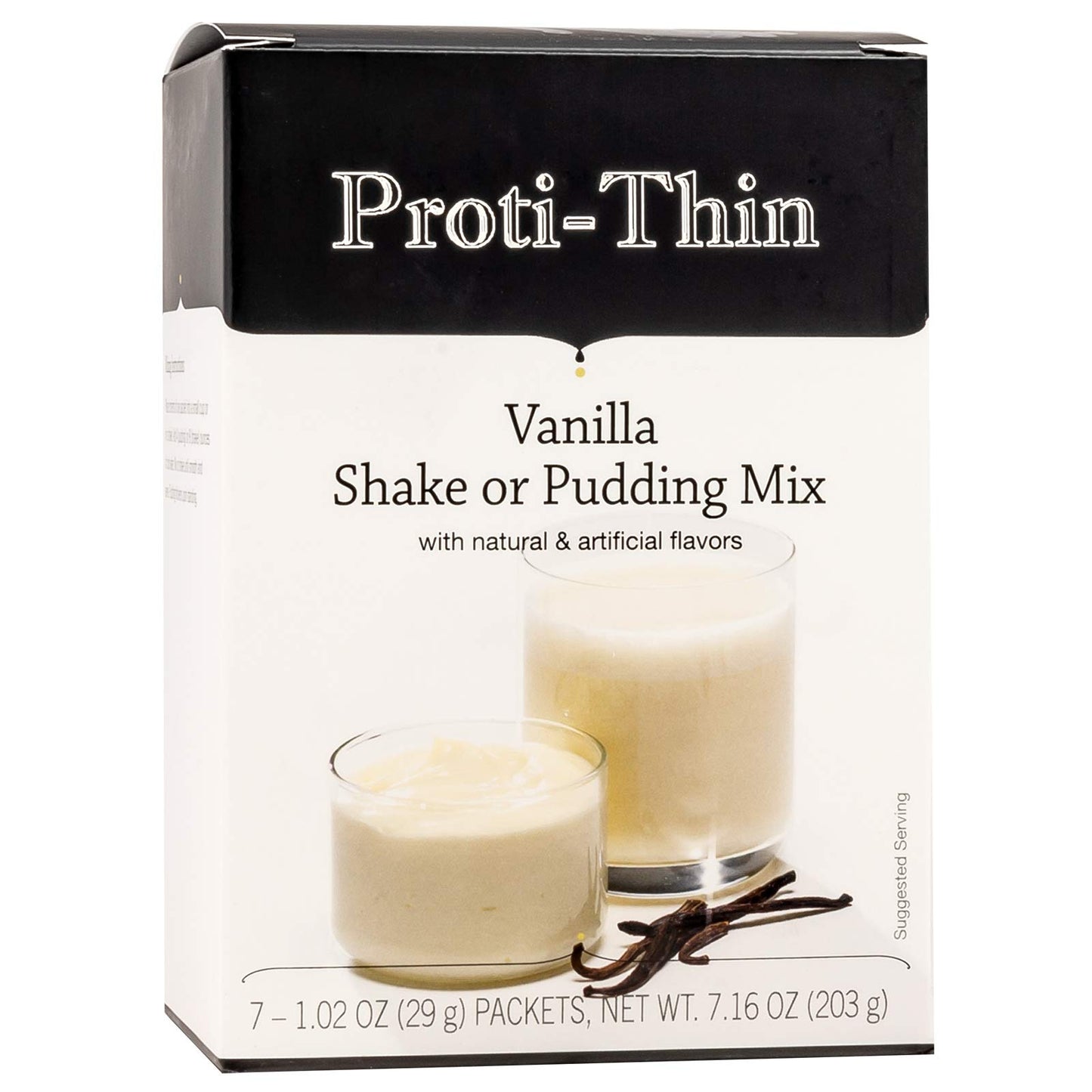 Proti-Thin High Protein Creamy Vanilla Pudding/Shake Mix, 15g Protein, Low Calorie, Low Carb, Low Fat, Low Sugar, No Gluten Ingredients, Aspartame