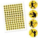 Grand Slam - Fastpitch Softball Party Favors - Round Candy Stickers - 108pc