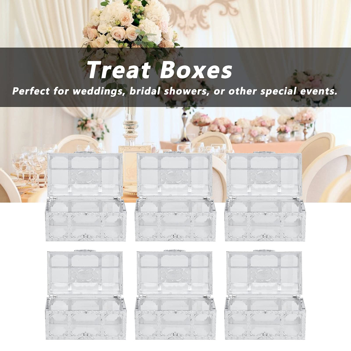 QANYEGN 12PCS Hollow Out Candy Box, Chocolate Gift Treat Boxes, Wedding Container Case for Wedding, Parties Use(Large-Sier)
