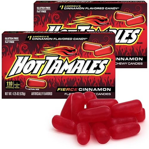 Hot Tamales Fierce Cinnamon Candy, 2 Pack Hot Cinnamon candy 4.25oz Each, Ideal for Cinnamon Candy Lovers and Fans of Hot Tamales, Perfect Hot Tamales