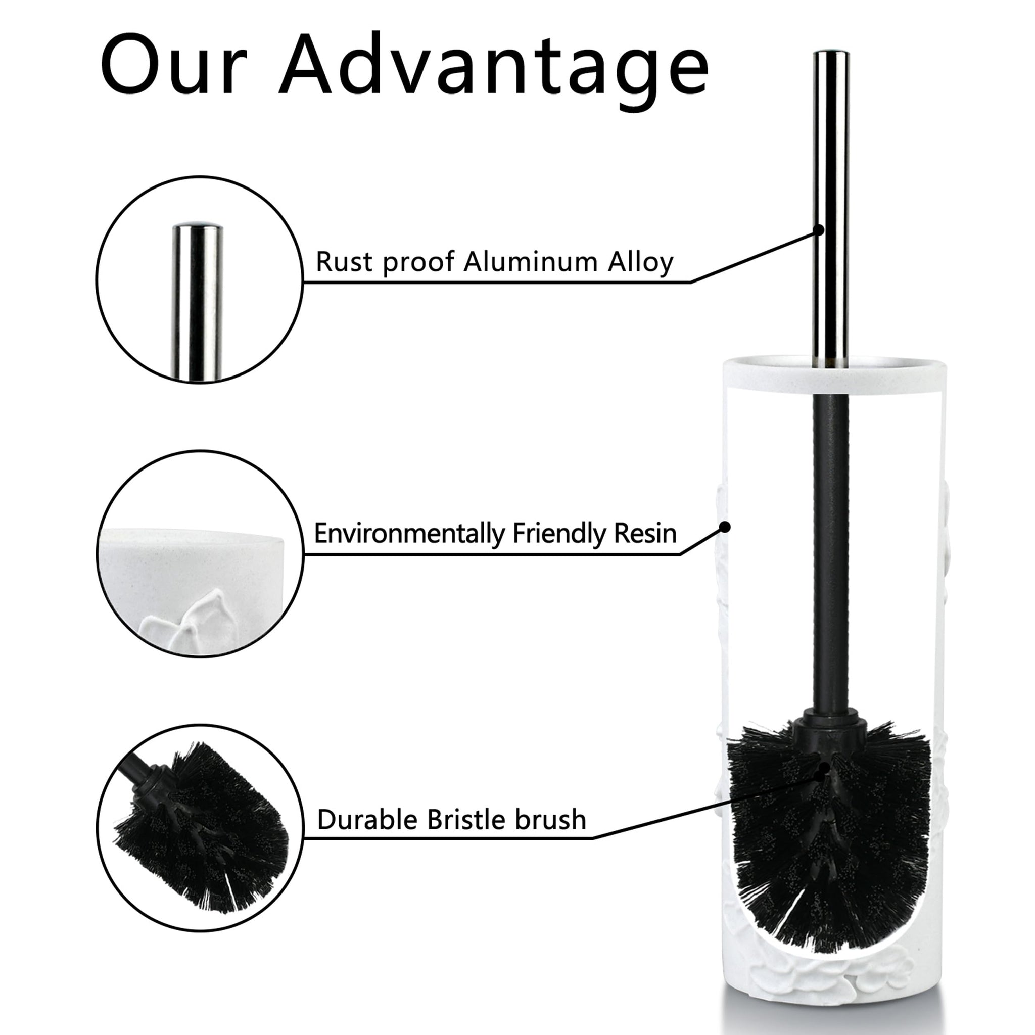 Indecor Home Toilet Brush and Holder Set for Bathroom, Stylish and Durable Cleaning Tool with Modern Design, Compact for Efficient Cleaning