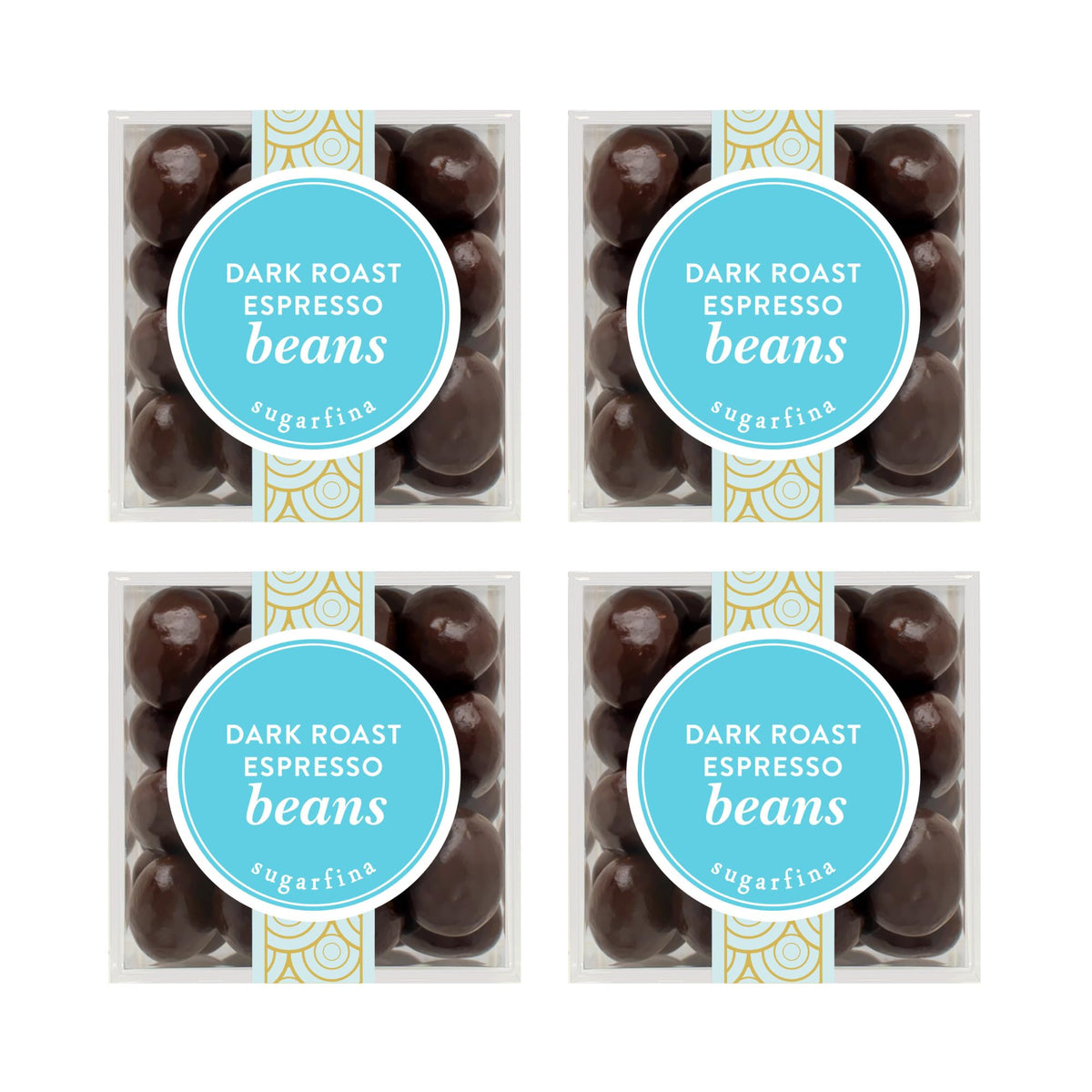 Sugarfina Dark Roast Espresso Beans Small Candy Cube, Chocolate Bites, 2.6 oz, 4 Count