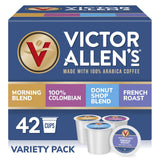 Victor Allen's Coffee Variety Pack (Morning Blend, 100% Colombian, Donut Shop Blend, French Roast), 42 Count, Single Serve Coffee Pods for Keurig