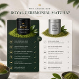 ONE WITH TEA Royal Ceremonial Matcha Powder, Japanese Green Tea, Stone-Ground, Premium Grade, Refined & Smooth Flavor, Ideal for Traditional Matcha
