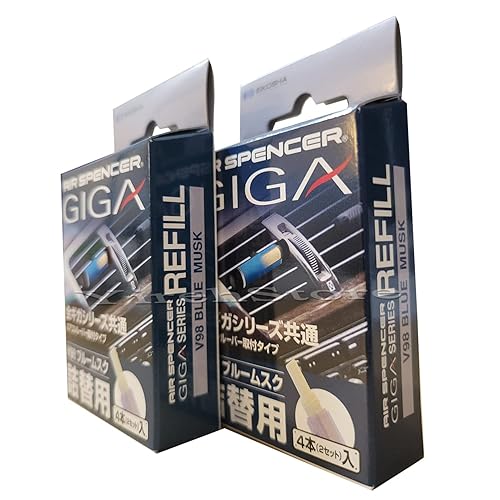 Air Spencer Giga Clip Stick REFILL 2-Box Blue Musk Scent, Designed for GIGA Sylpheed, Clip, Clipia II, Bijou, Cross, LuxDry, Rijoure Refill
