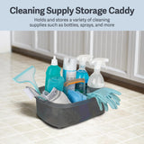 Casabella Cleaning Storage Caddy with Handle Plastic Multipurpose Organizer, Rectangle, 1.85-Gallon, Gray