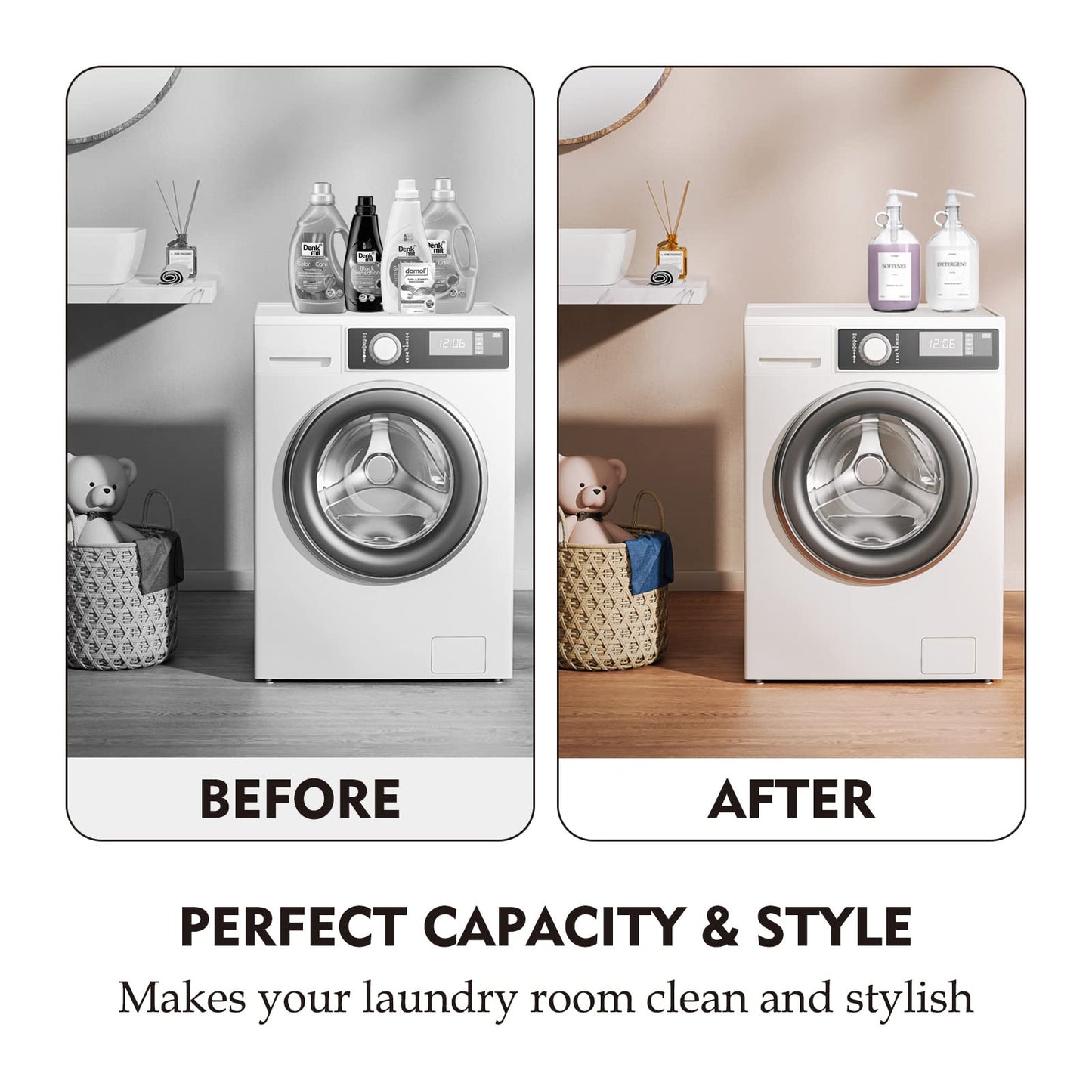 2 Pcs Glass Liquid Laundry Detergent Dispenser, Half Gallon Laundry Soap Dispenser for Laundry Room (64 oz. Each), Laundry Detergent Bottles with Pump