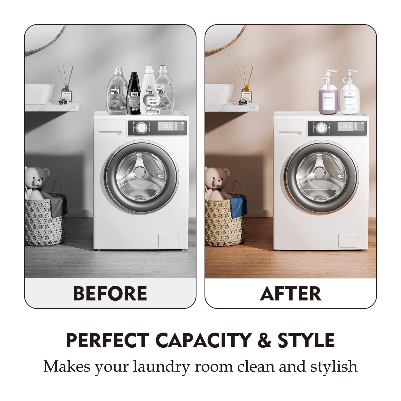 2 Pcs Glass Liquid Laundry Detergent Dispenser, Half Gallon Laundry Soap Dispenser for Laundry Room (64 oz. Each), Laundry Detergent Bottles with Pump