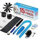 BLuesea Dryer Vent Cleaner Kit, 15-Piece Ultimate Dryer Cleaning Kit Include 30 Feet Dryer Vent Brush, Upgrade Noiseless Dryer Lint Vacuum Attachment